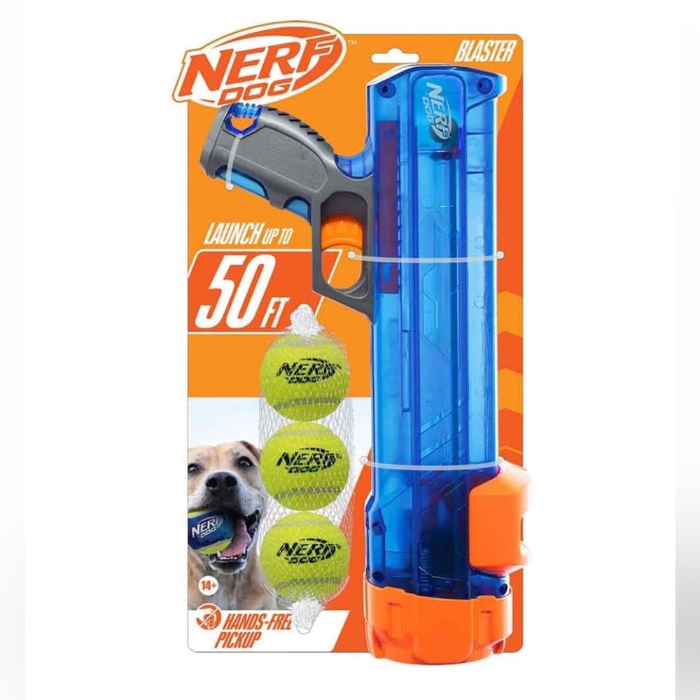 Tennis Ball Blaster Dog Toy Set - Launch Balls 50ft, Includes 3 Tennis Balls